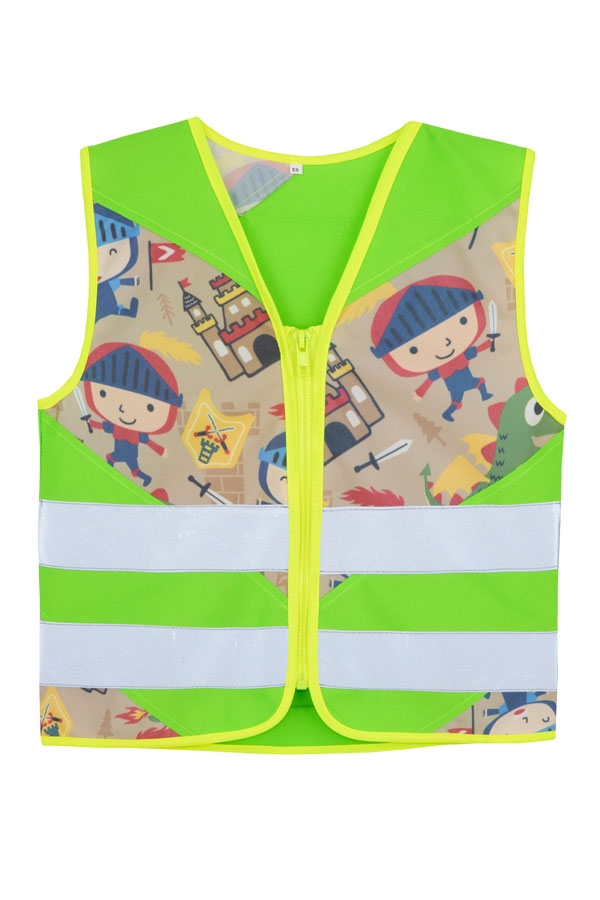 neongrüne Korntex-Warnweste mit Ritter-Muster
