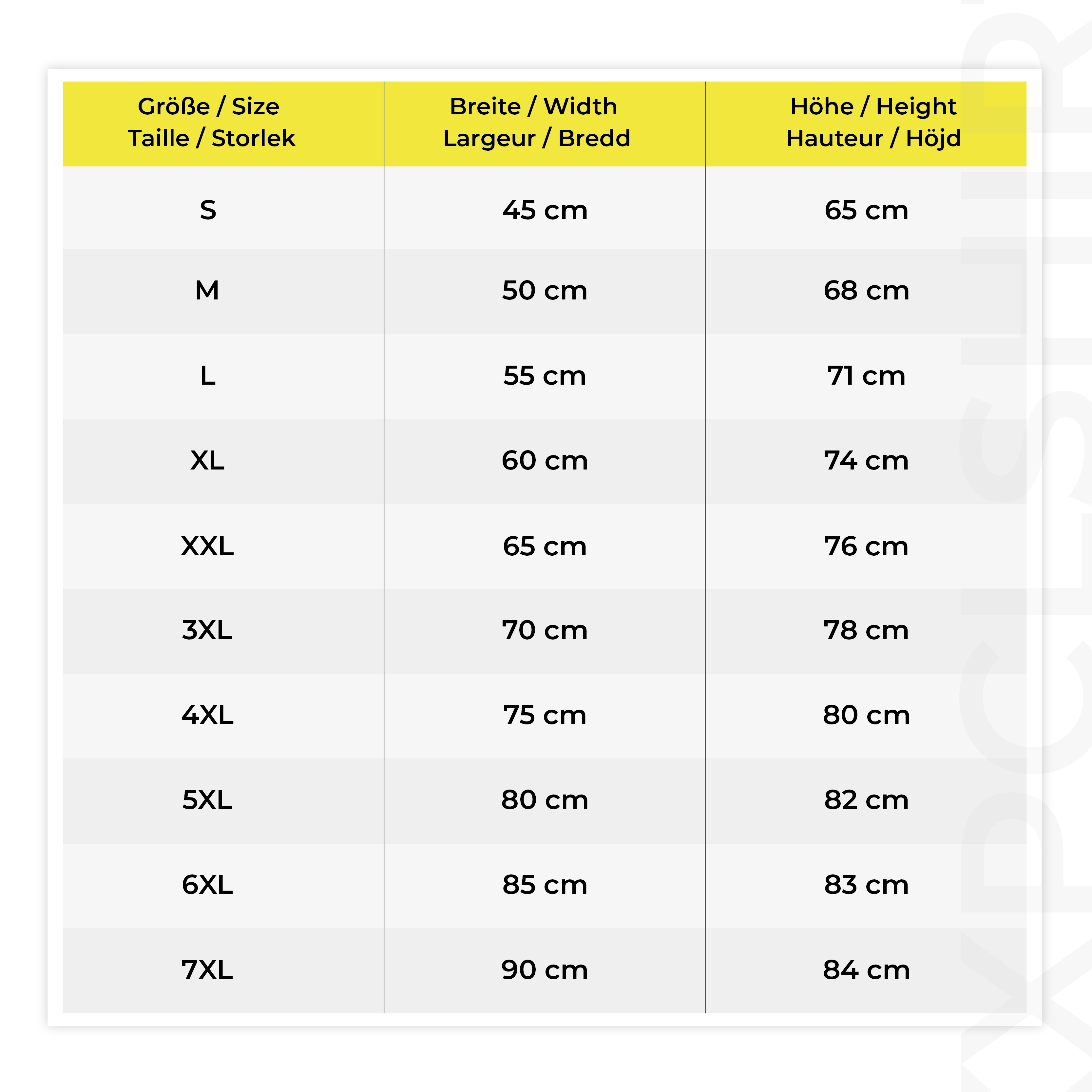 _size chart, Kleidung, Größentabelle, Hemd, Tabelle