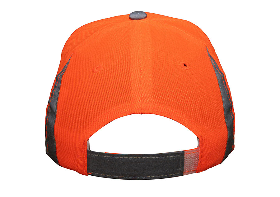 Baseball-Cap „Nice“ in Polyester mit Reflexsegmenten und silber-reflektierender Schirmkante, größenverstellbar für hohe Sichtbarkeit.