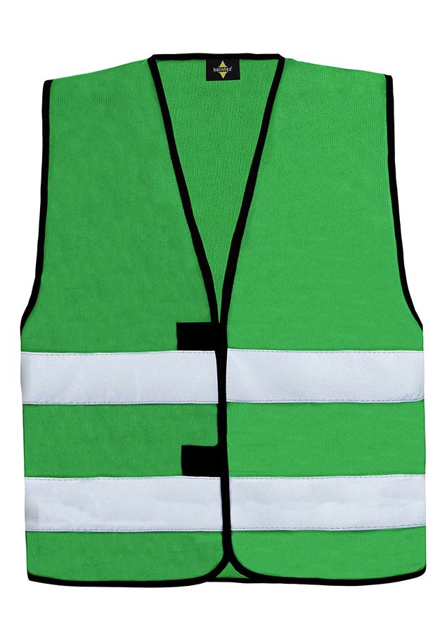 KW100-kinder-warnweste-reflektierend-gruen-warnwesten-korntex-front