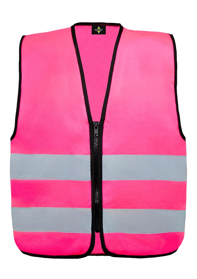 KWRX-kinder-warnweste-reissverschluss-neonpink-warnwesten-korntex-front