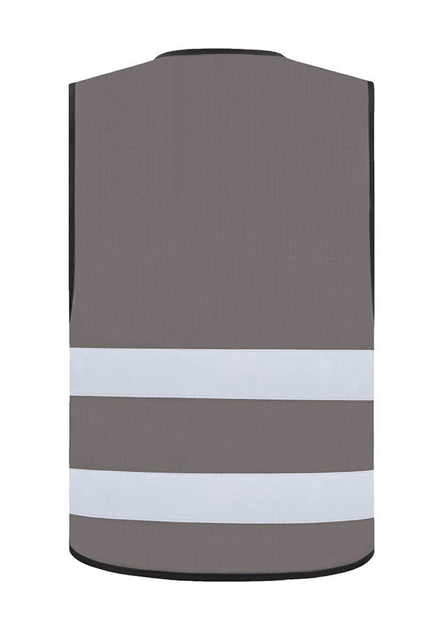 Funktionsweste Grau von Korntex, verstellbar mit Reflexstreifen, atmungsaktiv aus 100 % Polyester, Größe 5XL, EN 17353 zertifiziert, Sale-Angebot