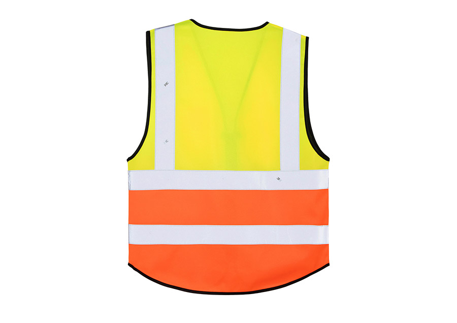 Premium Reflexväst - Multifunktionell med fickor “Munich“ - Signalgul / Orange - S/M